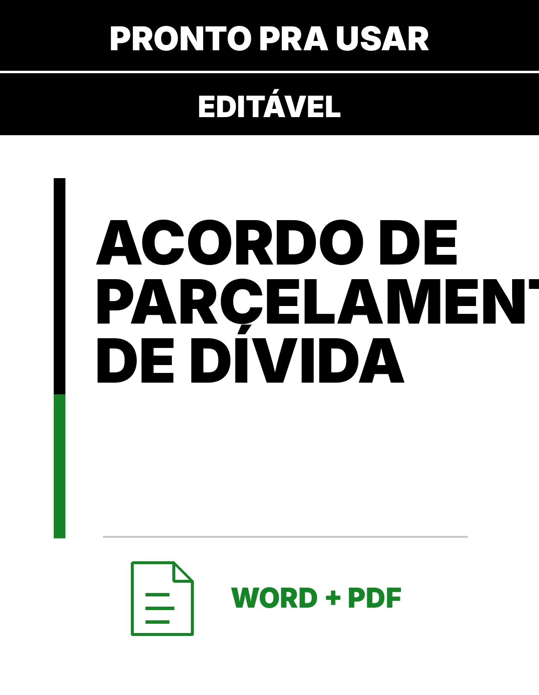 Acordo de Parcelamento de Dívida – Modelo Pronto para Editar