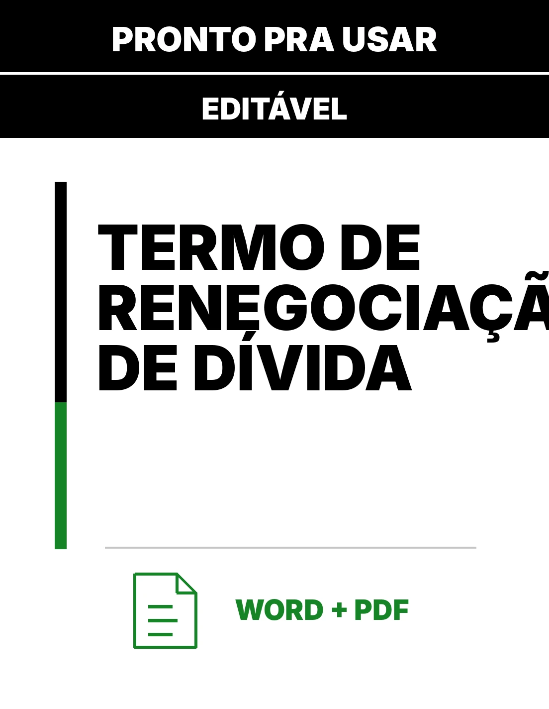 Termo de Renegociação de Dívida – Modelo de Termo Editável em Word