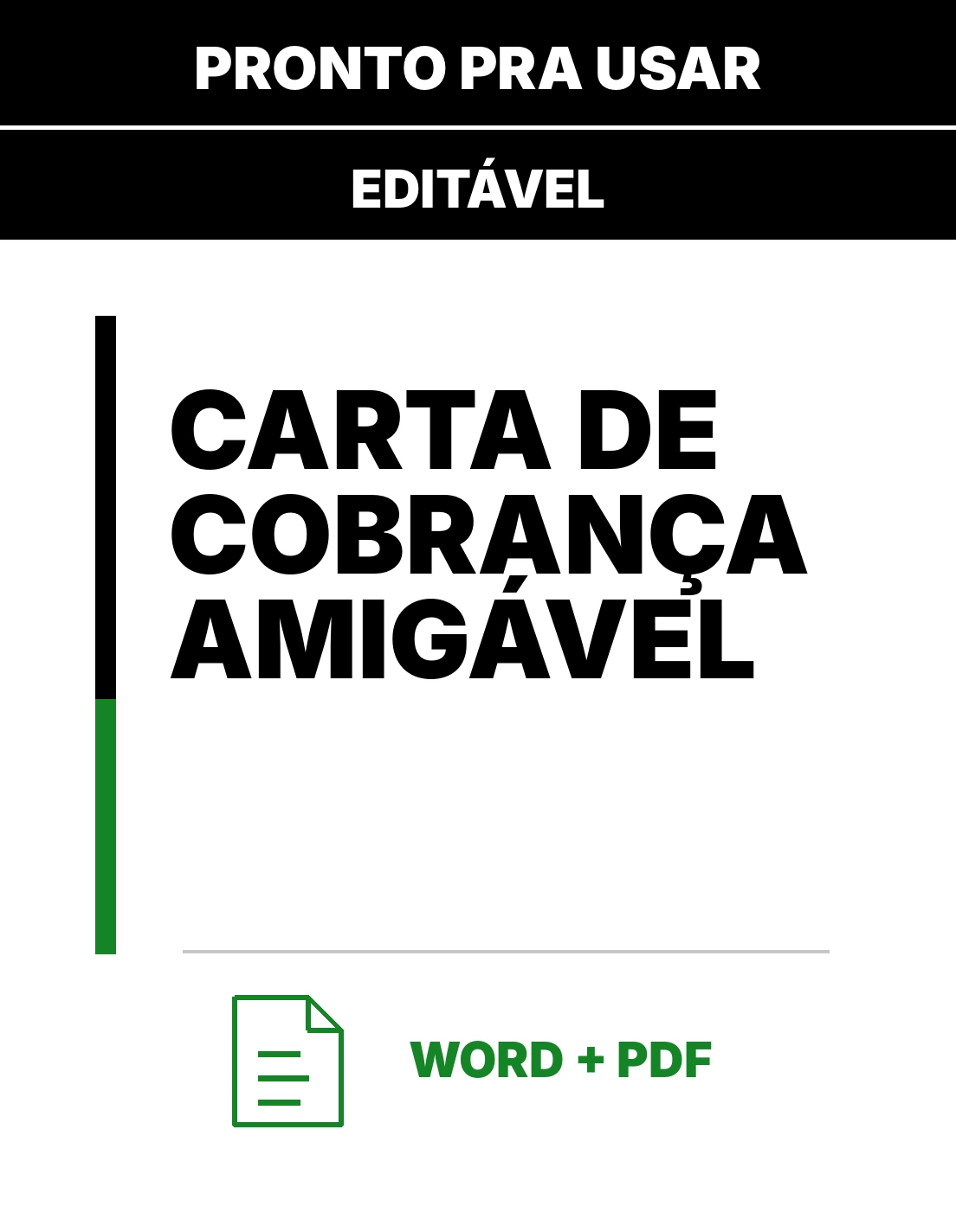 Carta de Cobrança Amigável – Modelo Pronto em Word