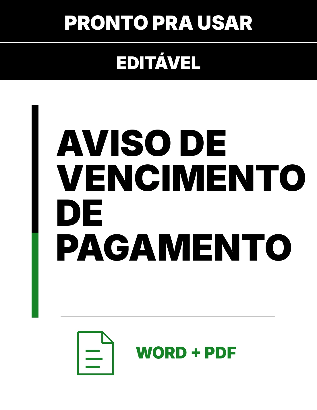 Aviso de Vencimento de Pagamento – Modelo Pronto para Editar