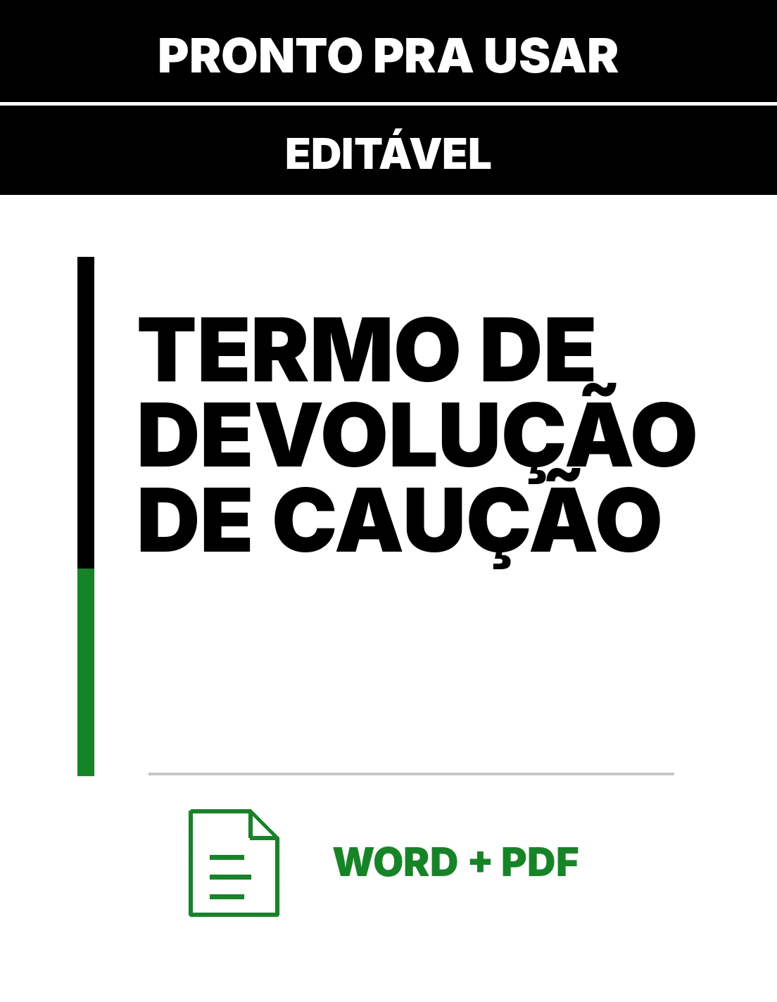 Termo de Devolução de Caução – Modelo de Termo Editável em Word