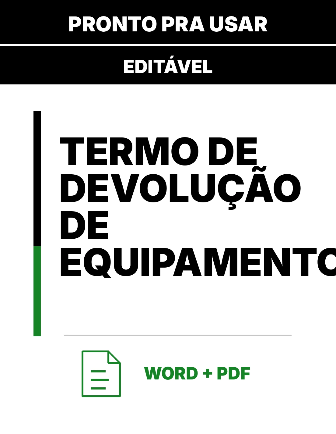 Termo de Devolução de Equipamento – Modelo de Termo Editável em Word