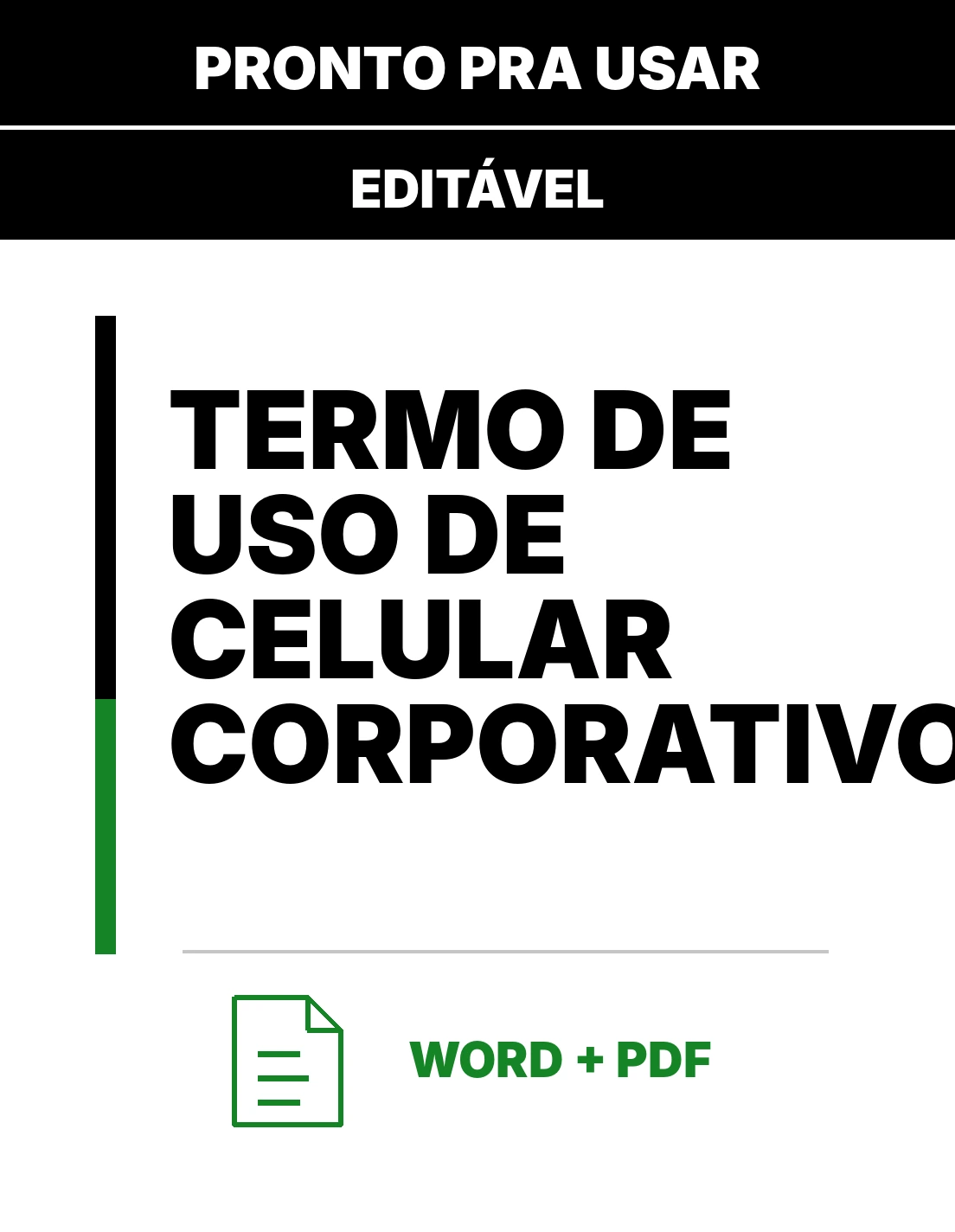 Termo de Uso de Celular Corporativo – Modelo de Termo Editável em Word