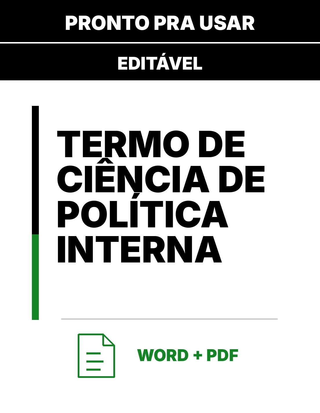 Termo de Ciência de Política Interna – Modelo de Termo Editável em Word
