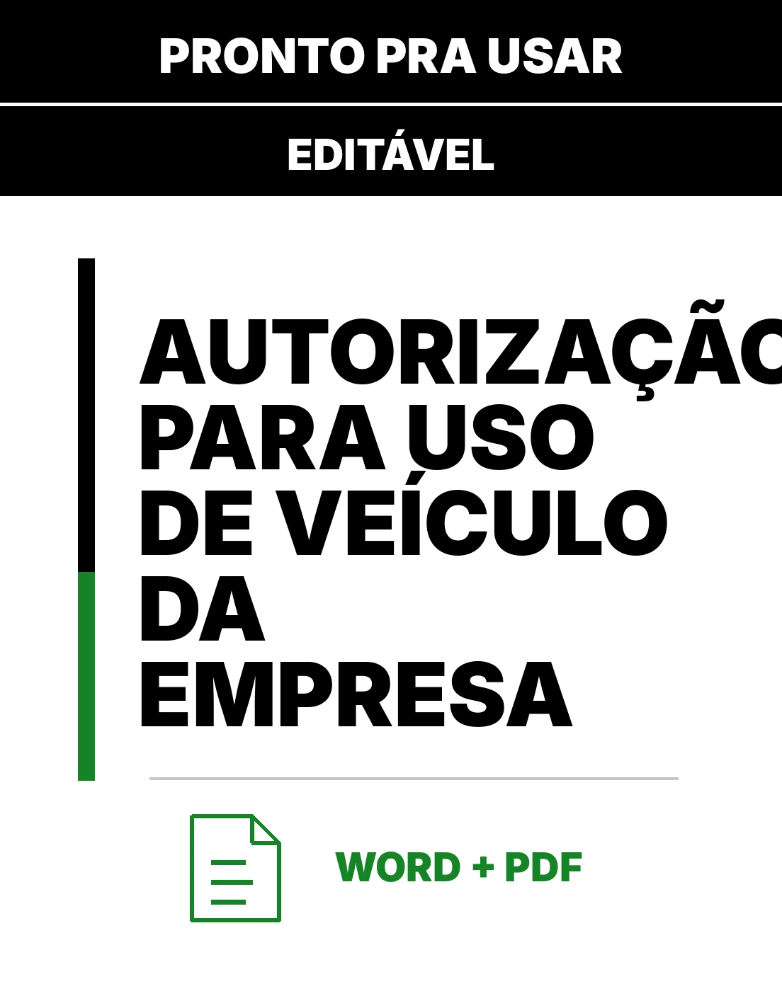 Autorização para Uso de Veículo da Empresa – Modelo Word para Preencher