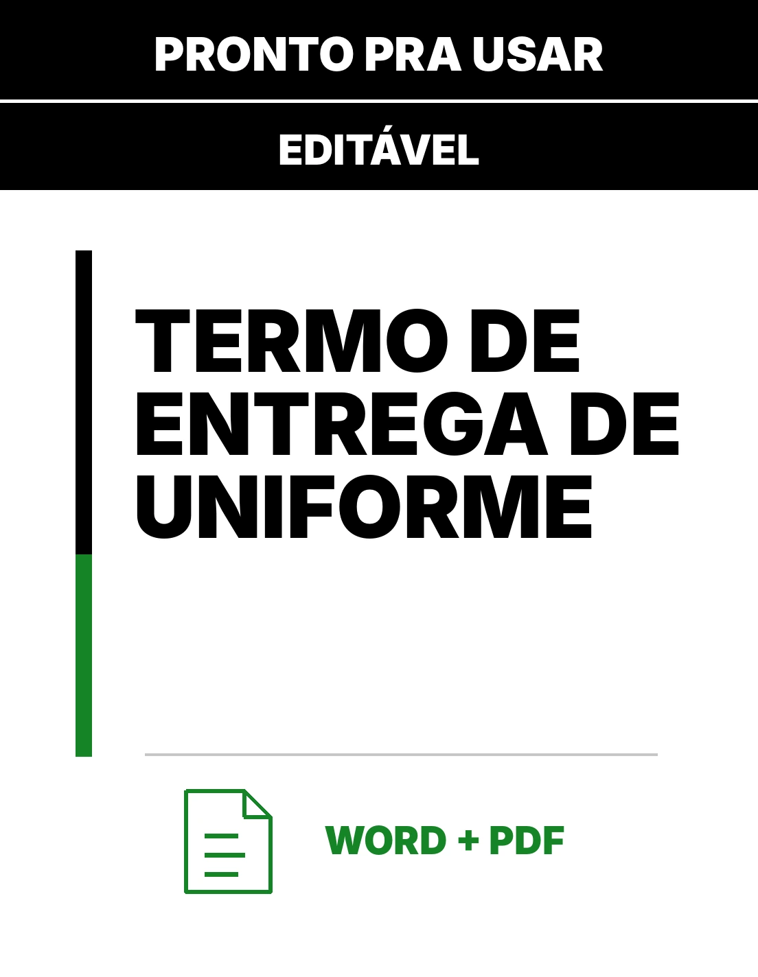 Termo de Entrega de Uniforme – Modelo de Termo Editável em Word