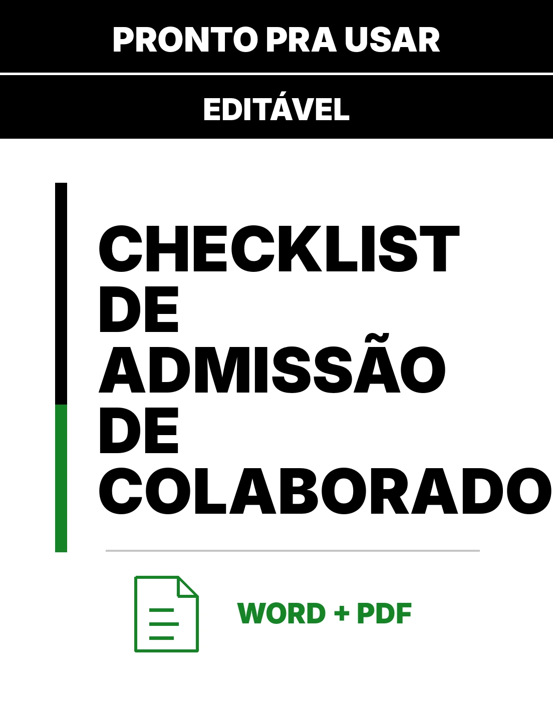 Checklist de Admissão de Colaborador – Modelo Editável em Word