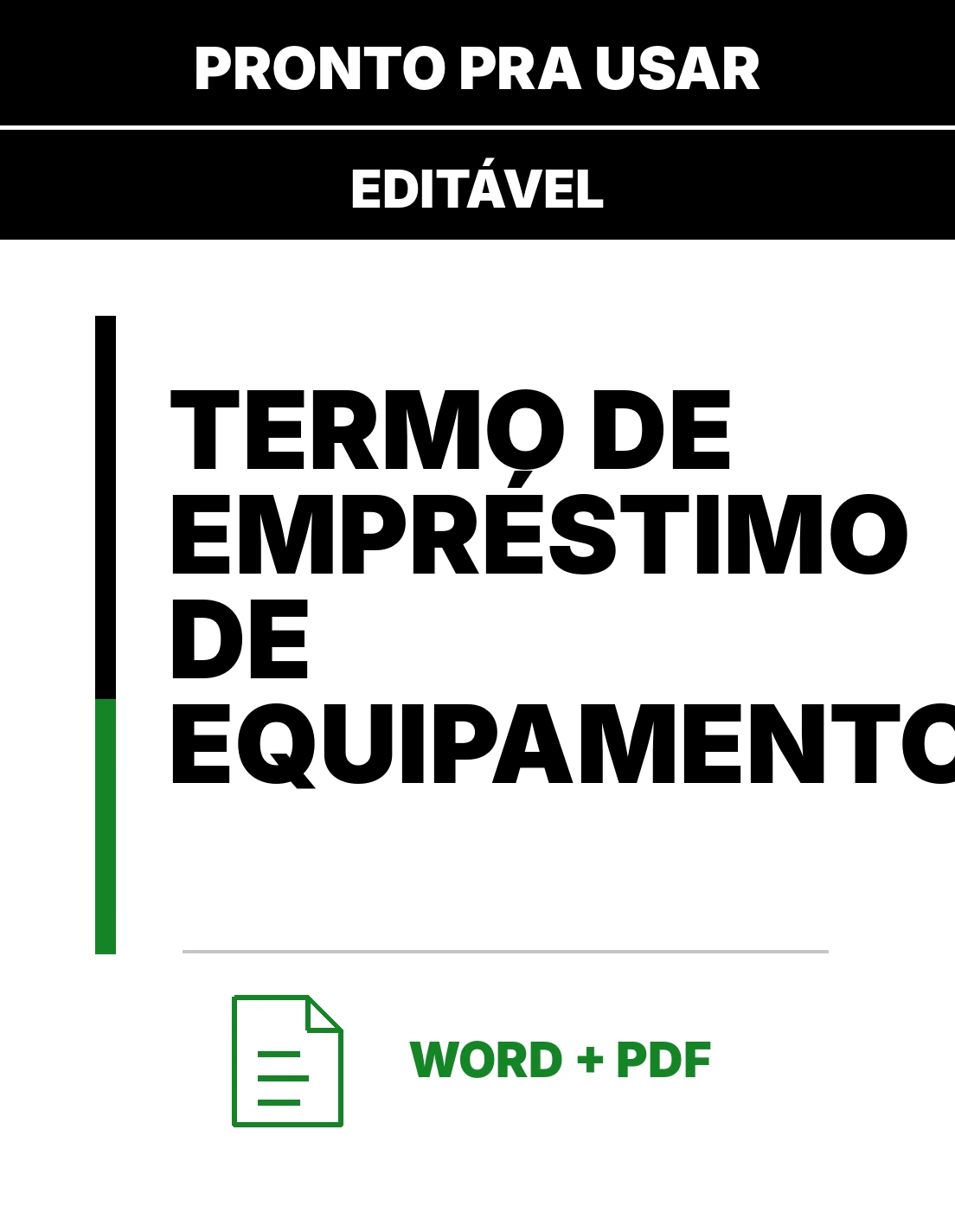 Termo de Empréstimo de Equipamento – Modelo de Termo Editável em Word