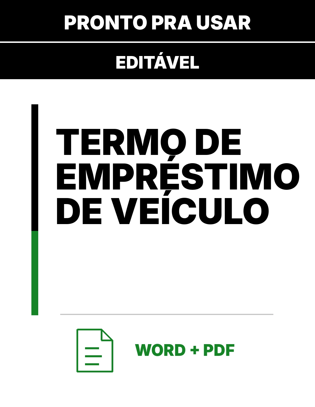 Termo de Empréstimo de Veículo – Modelo de Termo Editável em Word