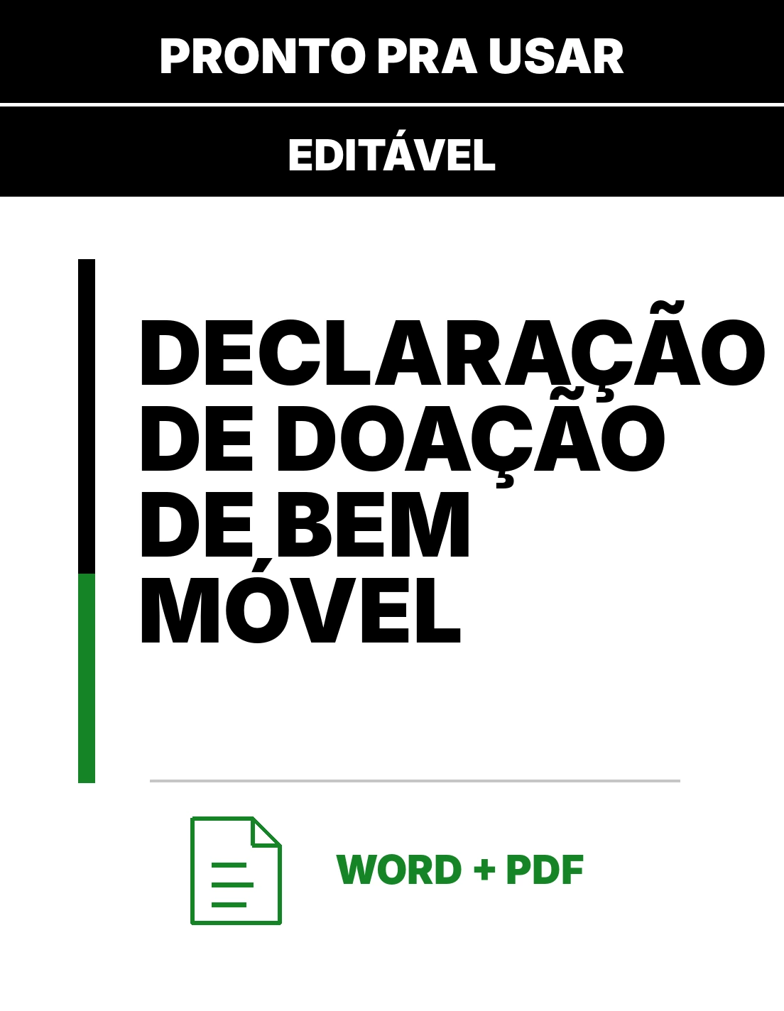 Declaração de Doação de Bem Móvel – Modelo Editável em Word