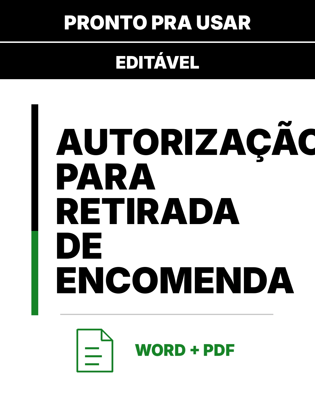 Autorização para Retirada de Encomenda – Modelo Word para Preencher