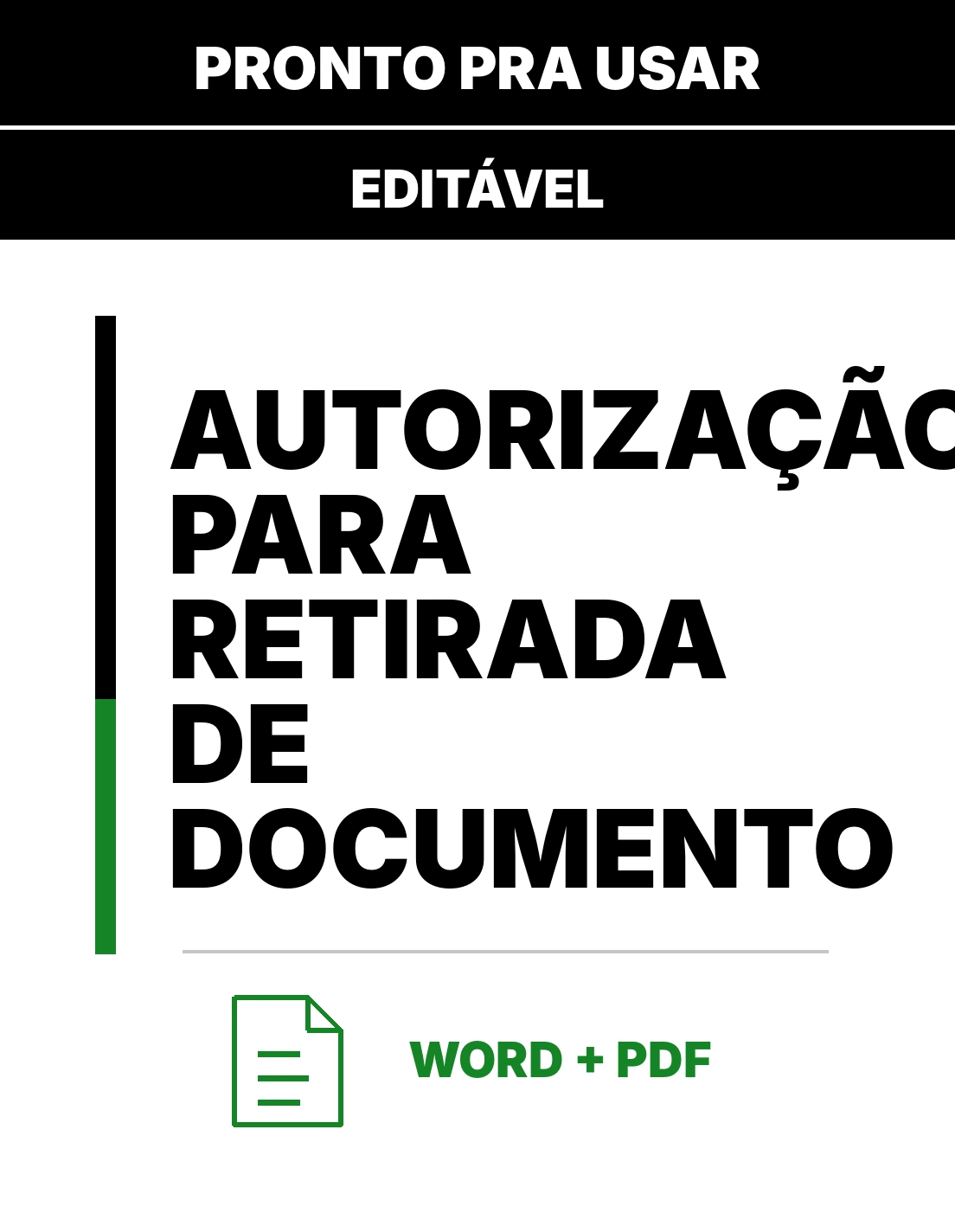 Autorização para Retirada de Documento – Modelo Word para Preencher