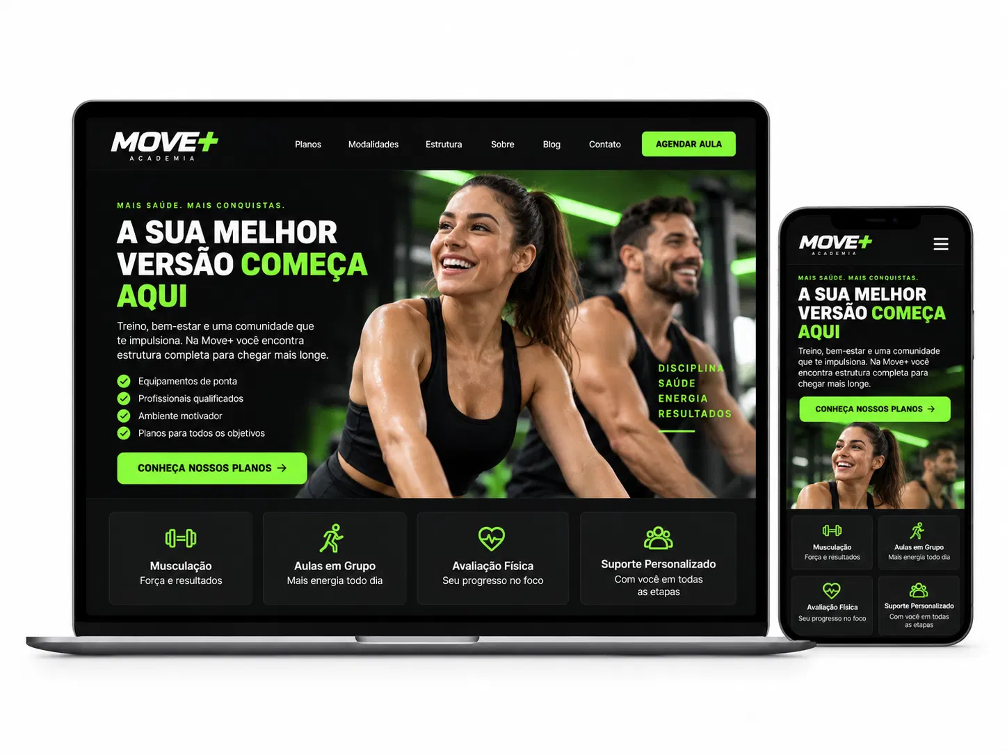 Academia E Fitness Desenvolvimento de Site e Criação de Site