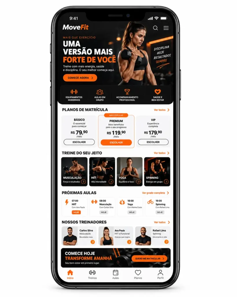Academia e Fitness Site Profissional Criação de Site e Desenvolvimento Web