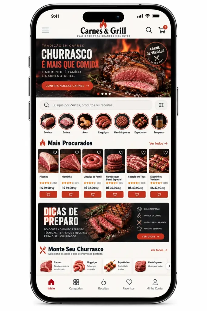 Criação de site para Açougue Gourmet