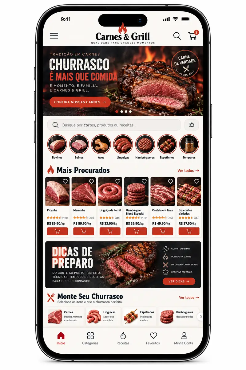Criação de site para Açougue Gourmet