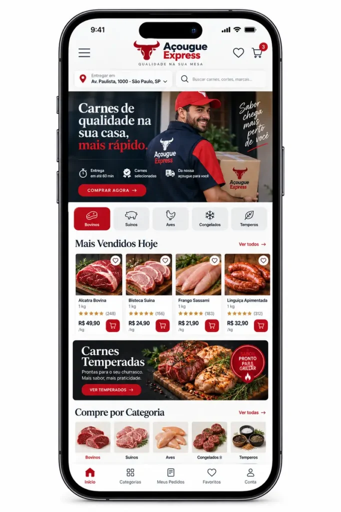 Criação de site para Açougue para Churrasco