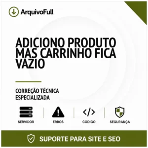 Suporte profissional para adiciono Produto Mas Carrinho Fica Vazio