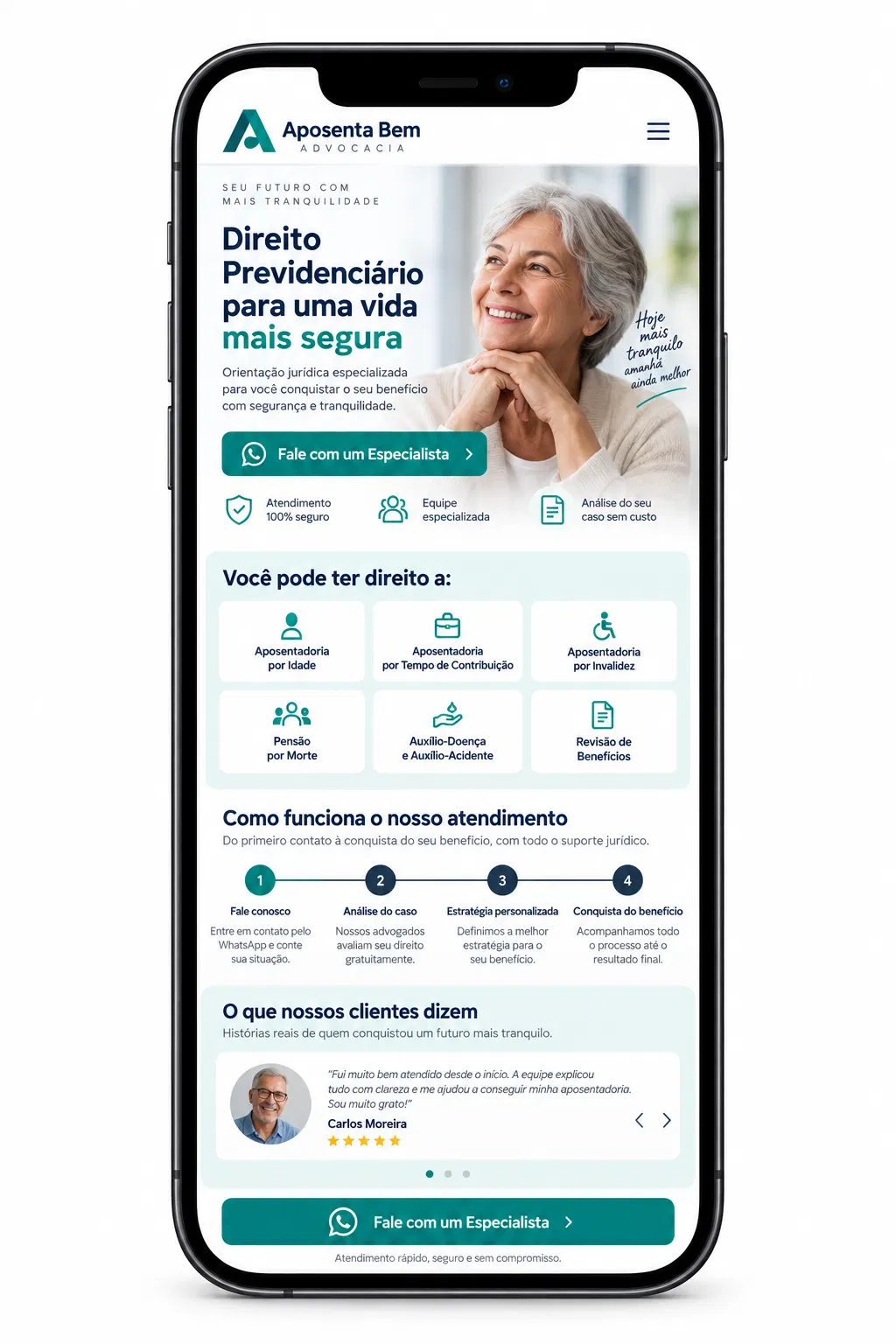 Suporte para site de advogado previdenciário