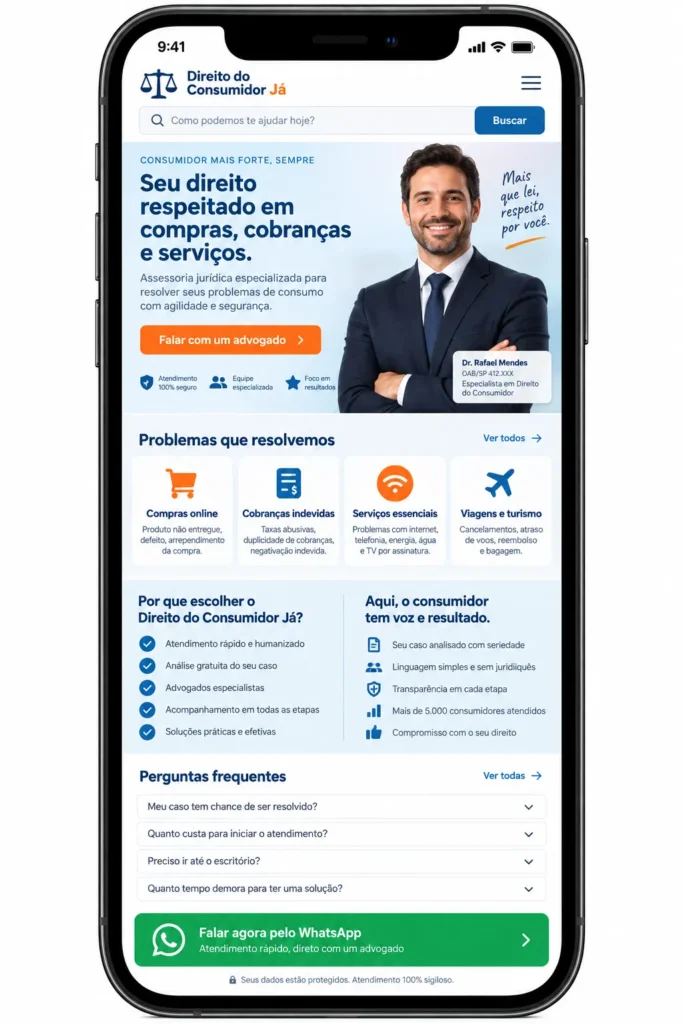 Criação de site para Advogado do Consumidor