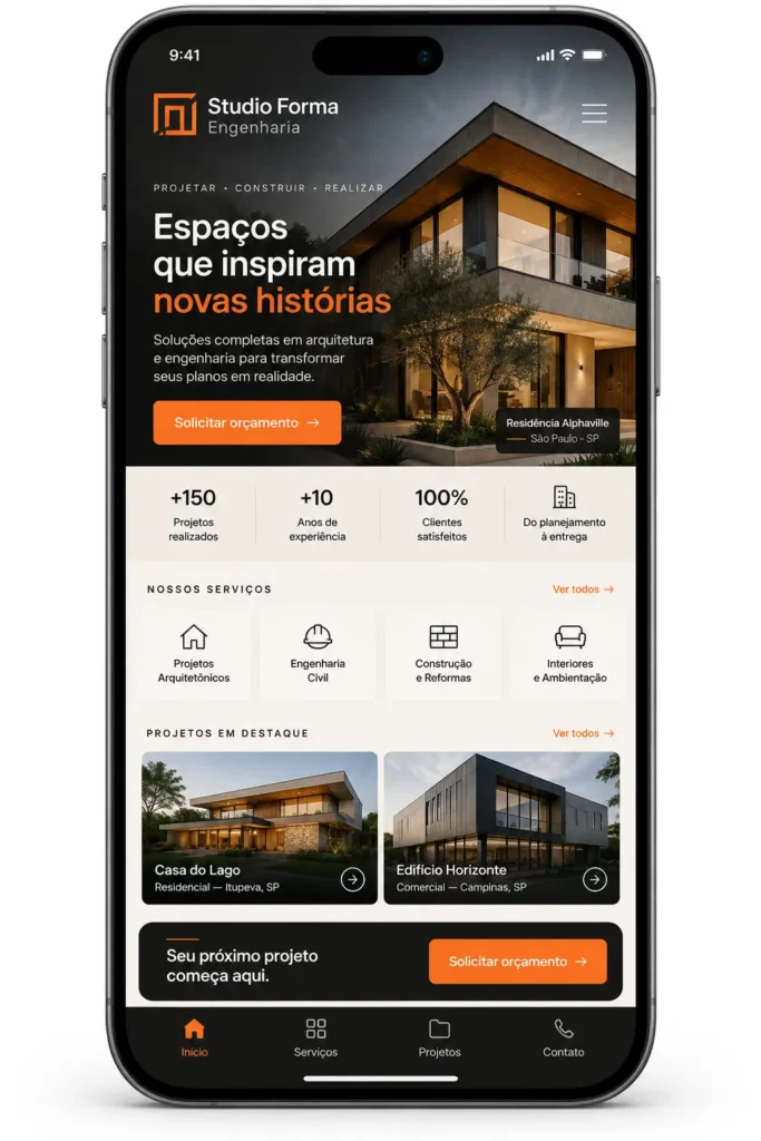 Escritório De Arquitetura Criação de Site Profissional e Desenvolvimento de Site