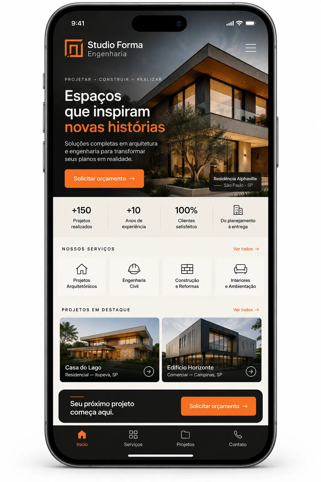 Administração de site para arquitetura