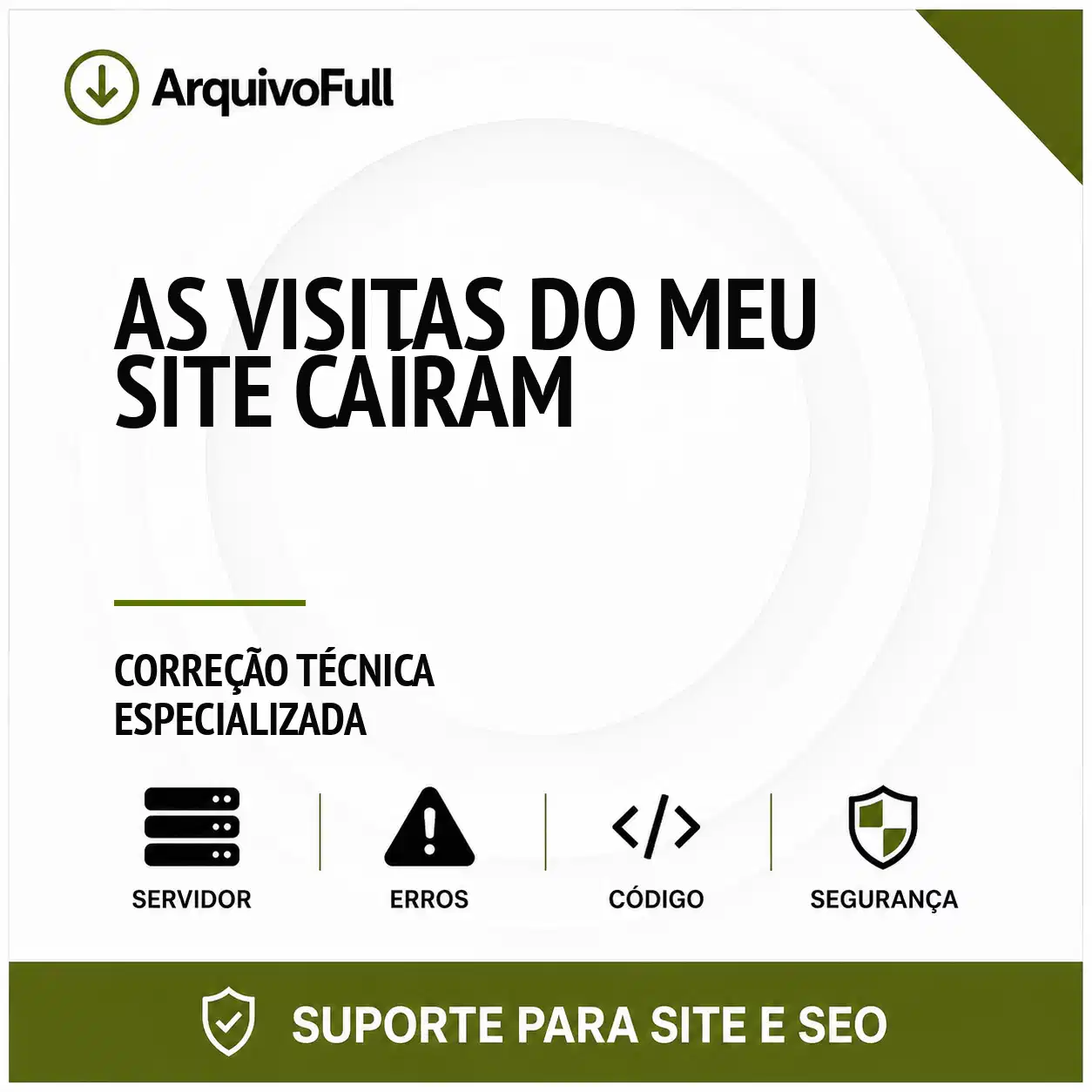 Suporte profissional para as Visitas do Meu Site Caíram