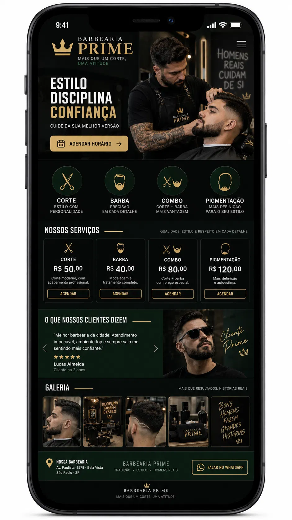 Barbearia Criação de Site Profissional e Desenvolvimento de Site