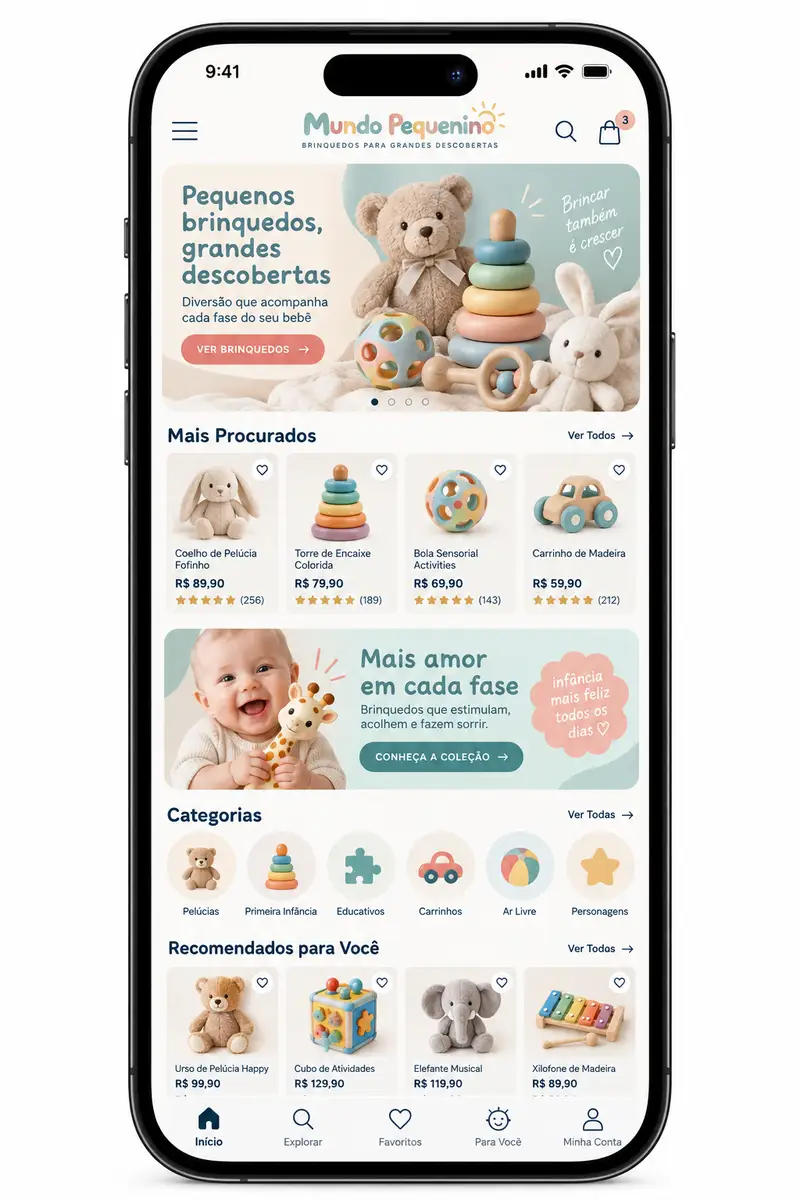 Suporte para site de brinquedos e presentes infantis