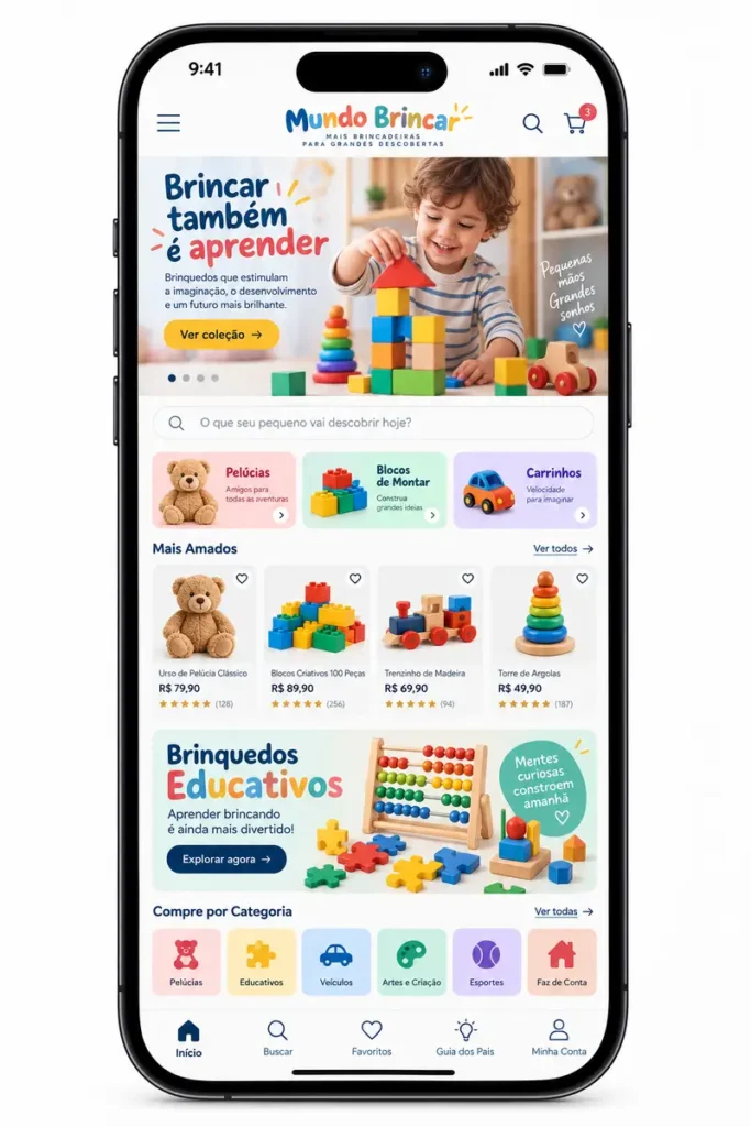 Criação de site para Brinquedos para Crianças