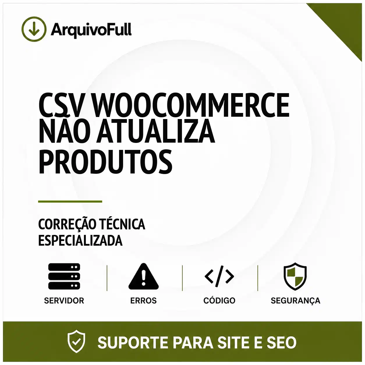 Suporte profissional para cSV WooCommerce Não Atualiza Produtos