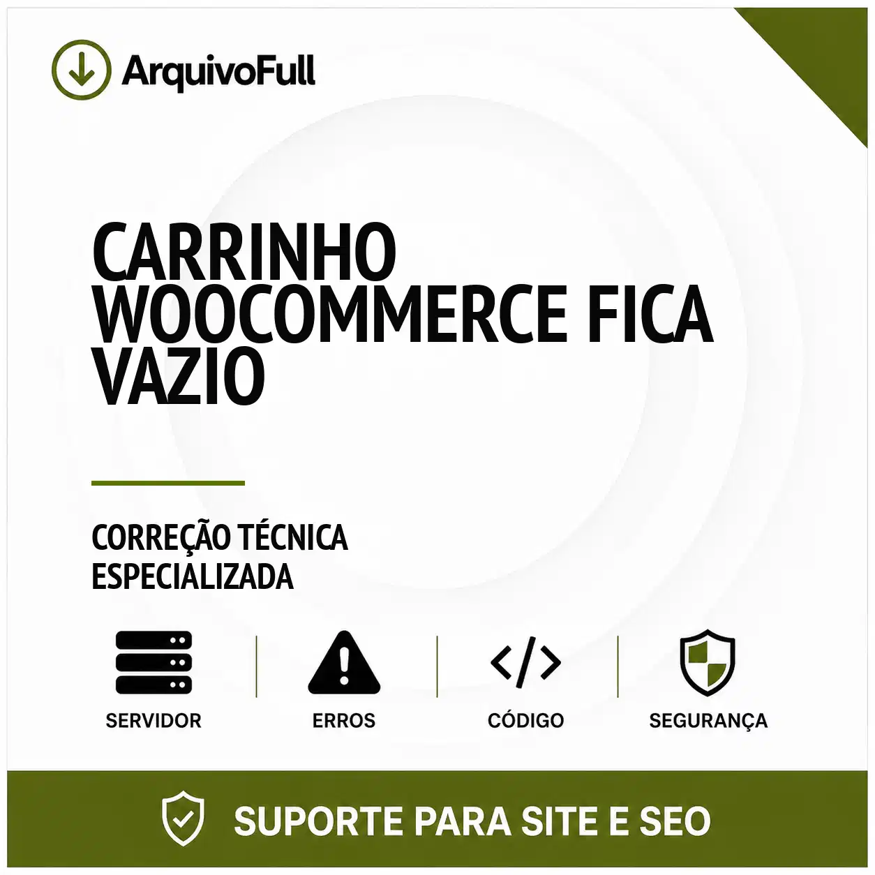 Suporte profissional para carrinho WooCommerce Fica Vazio
