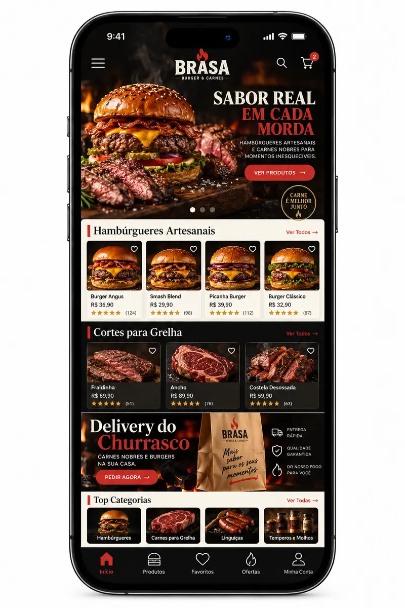 Suporte para site de casa de carnes artesanais