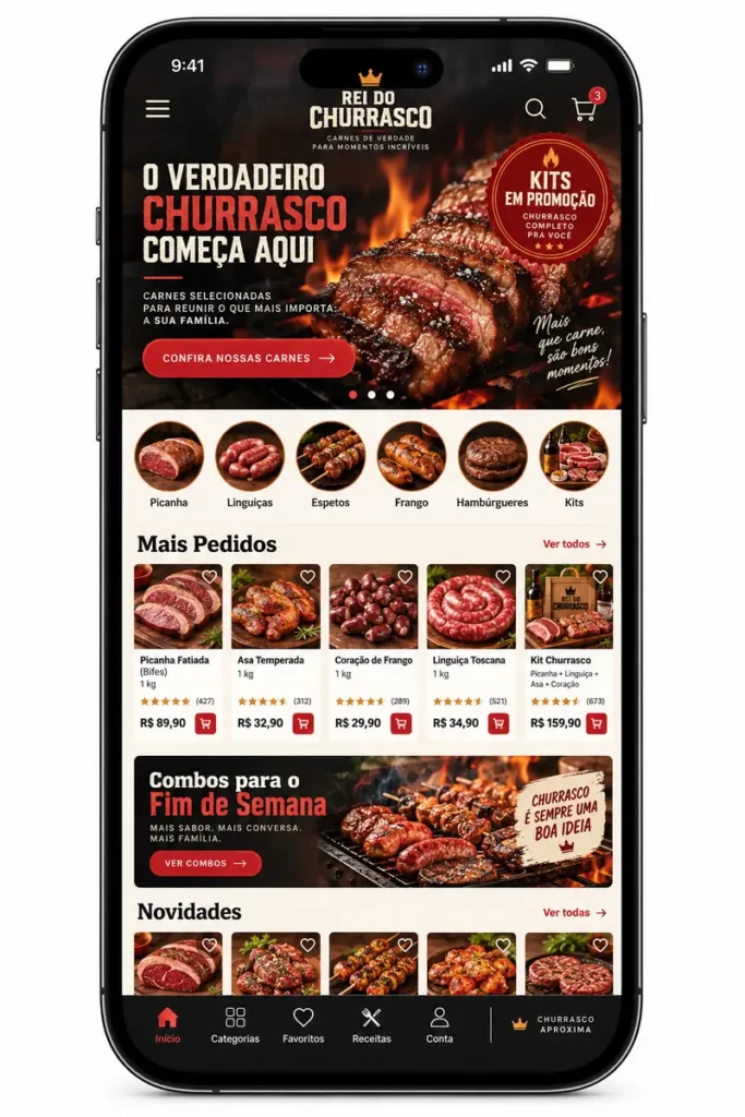 Criação de site para Casa de Carnes Online