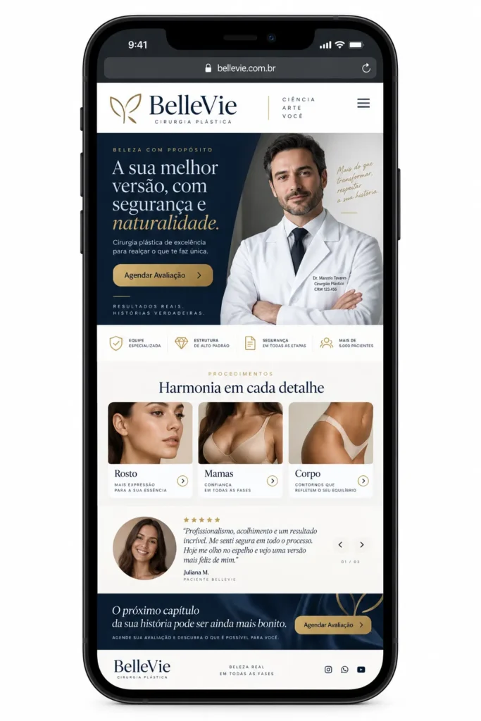 Criação de site para Cirurgia Plástica Beleza Natural