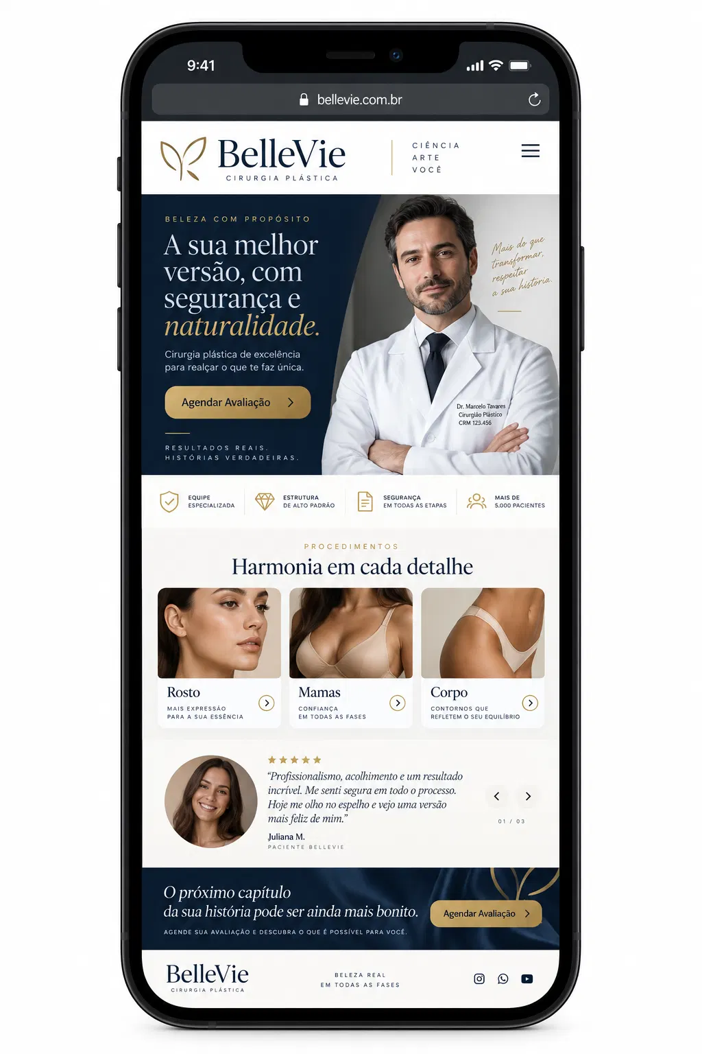 Criação de site para Cirurgia Plástica Beleza Natural