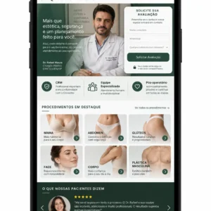 Gerenciamento de site para cirurgia plástica