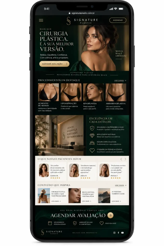 Criação de site para Cirurgia Plástica Harmonia Facial