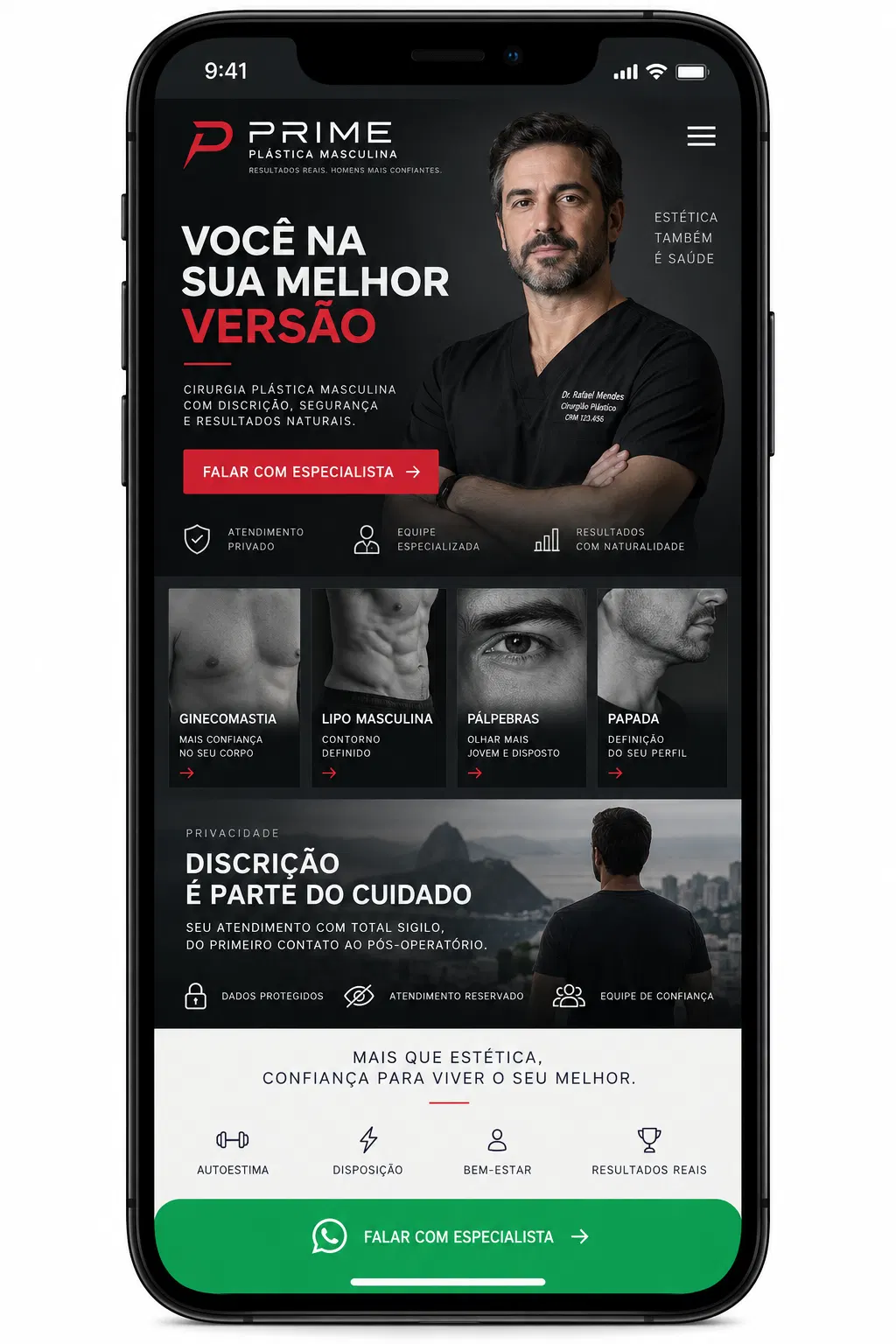 Atualização de site para cirurgia plástica masculina