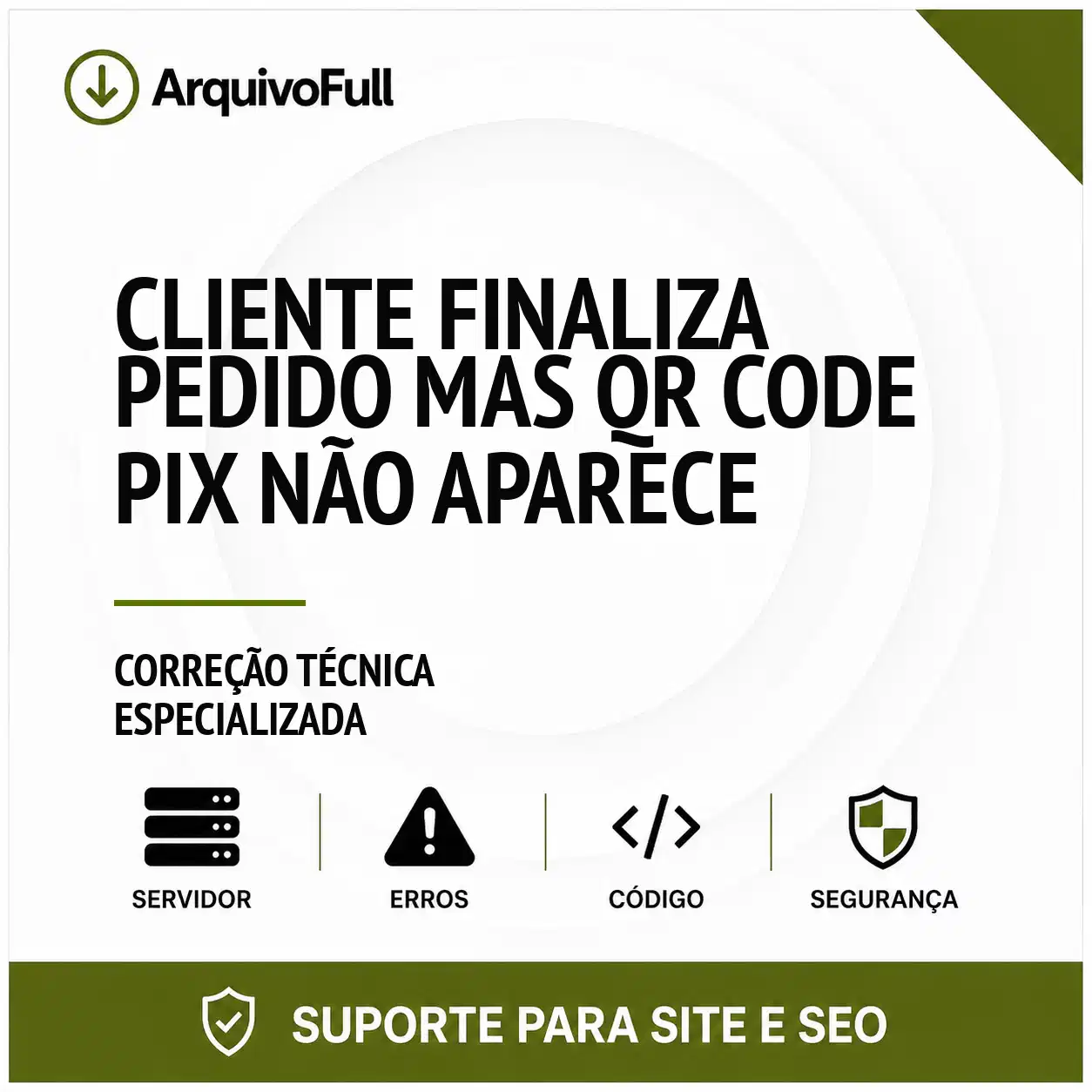 Suporte profissional para cliente Finaliza Pedido Mas QR Code PIX Não Aparece
