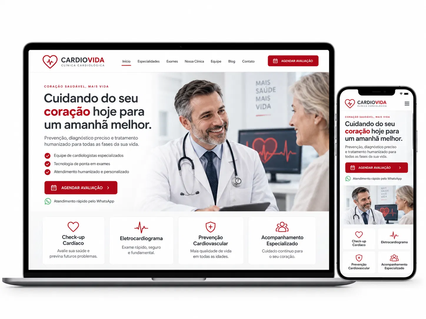 Clínica Cardiológica Criação de Site Profissional e Desenvolvimento de Site