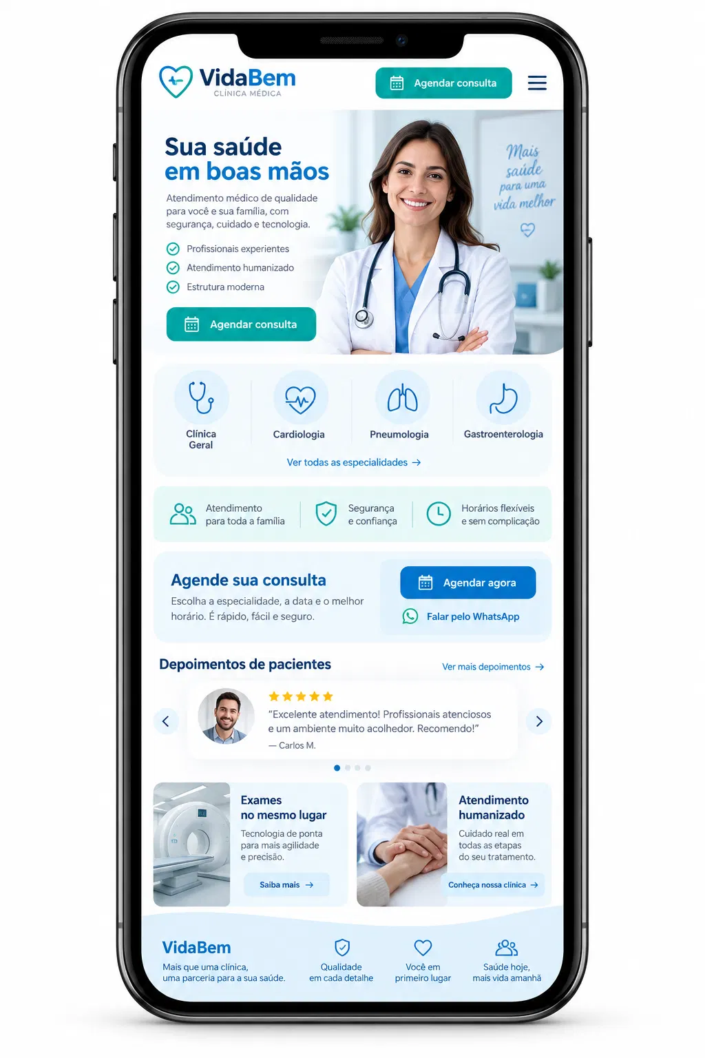 Administração de site para clínica médica saúde integral