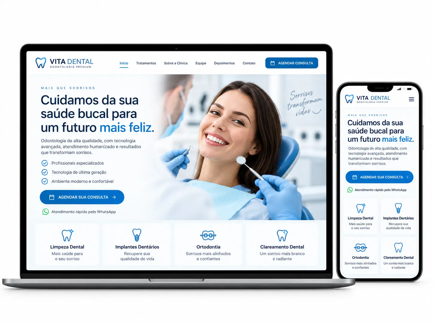 Clínica Odontológica Desenvolvimento de Site e Criação de Site