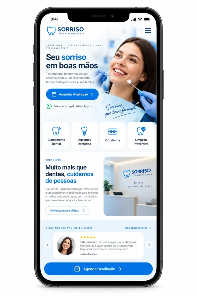 Clínica Odontológica Criação de Site Profissional e Desenvolvimento de Site