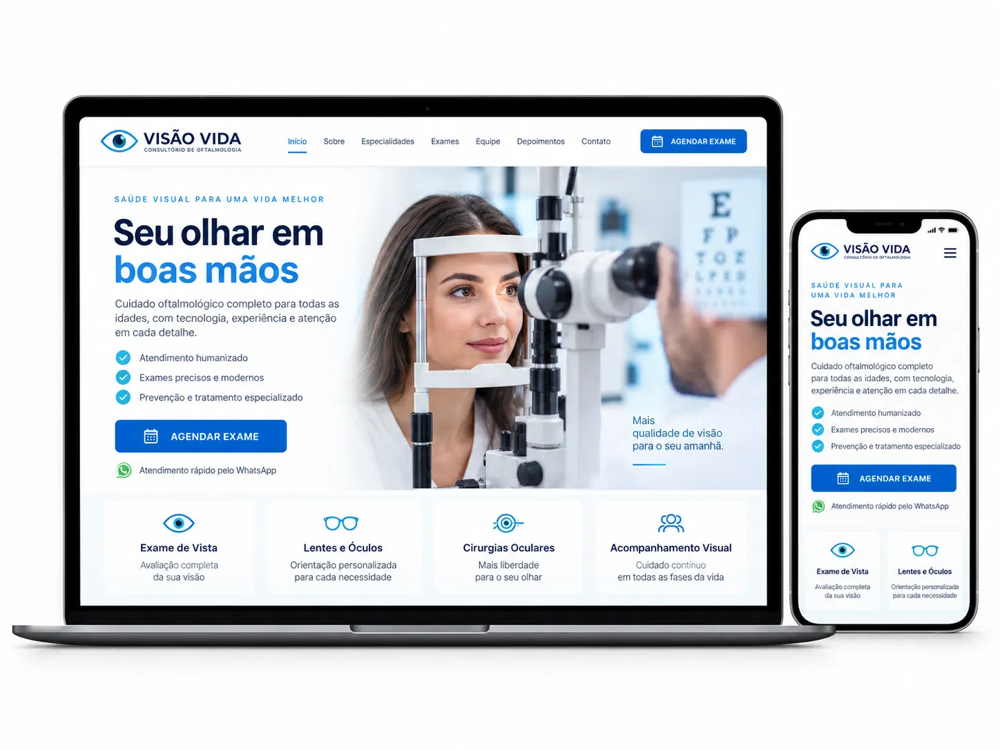 Atualização de site para clínica oftalmológica