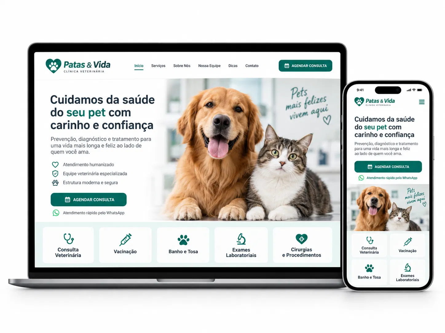 Clínica Veterinária Desenvolvimento de Site e Criação de Site