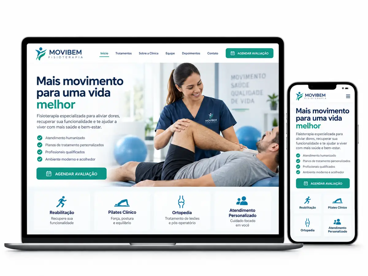 Administração de site para clínica de fisioterapia