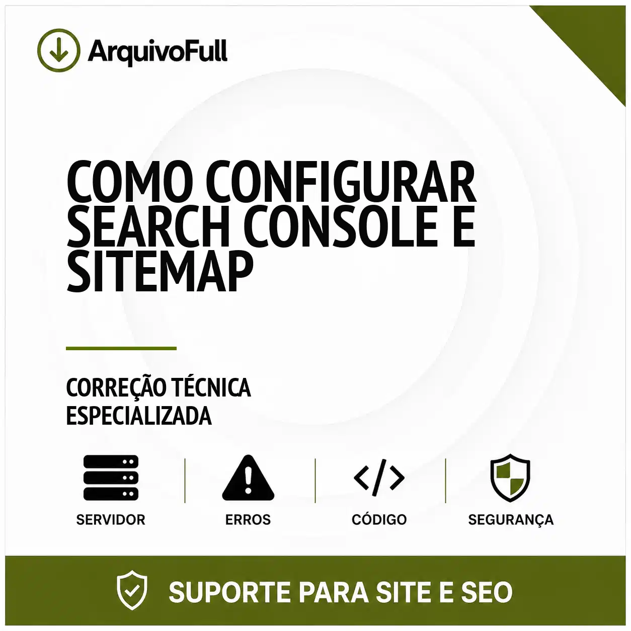 Suporte profissional para configurar Search Console e Sitemap