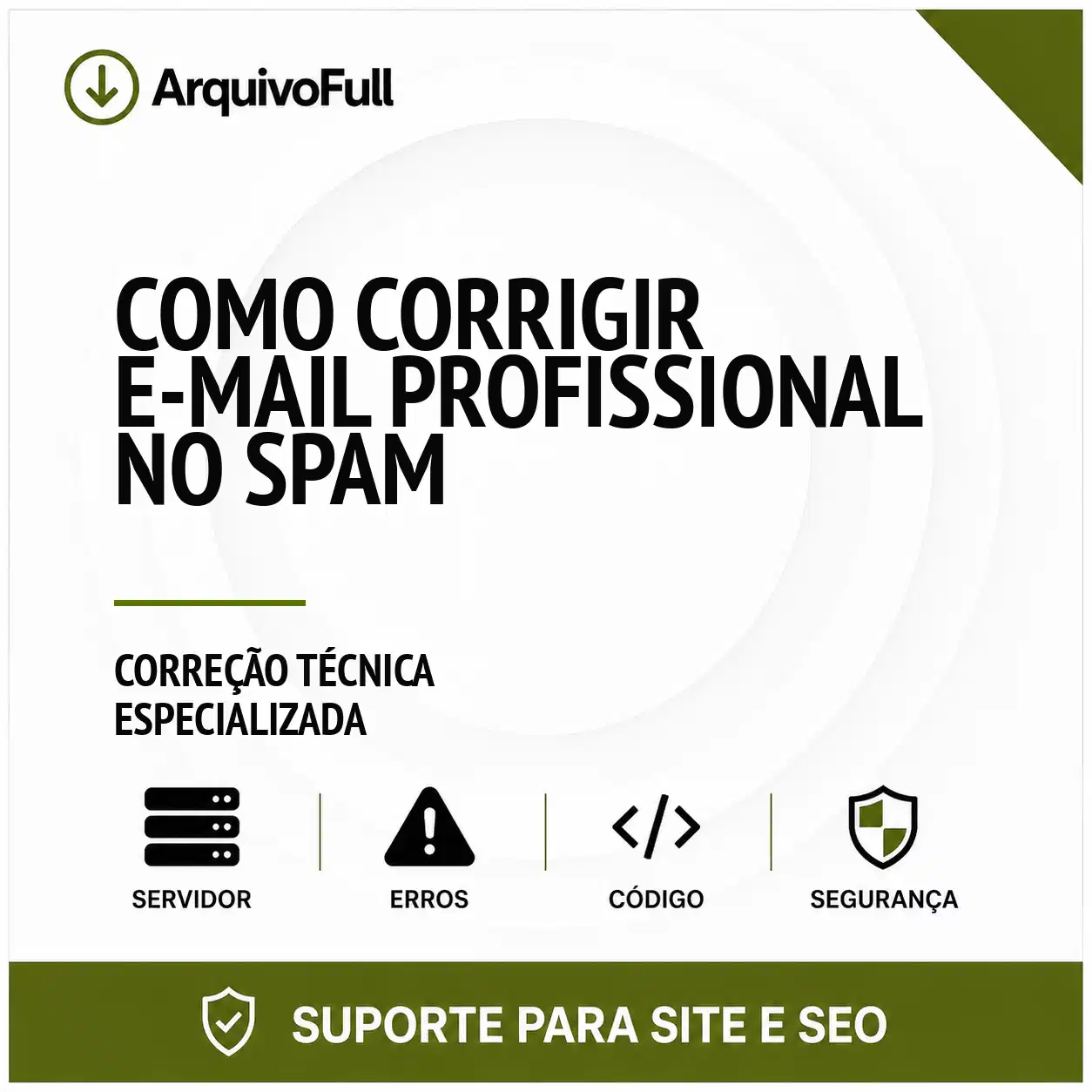 Suporte profissional para corrigir e-mail Profissional no Spam