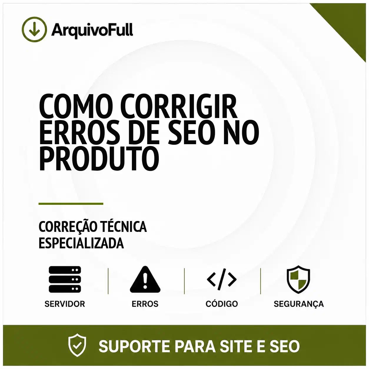 Suporte profissional para corrigir Erros de SEO no Produto